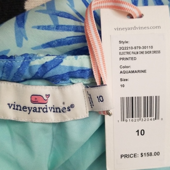Vineyard Vines Electric Palm one Shoulder floral print summer dress Sz 10 - Picture 6 of 6
